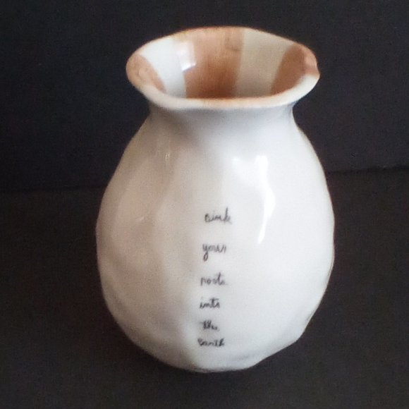 "Rae Dunn" Bloom Vase Beige w/Brown Accent Color - Picture 5 of 5